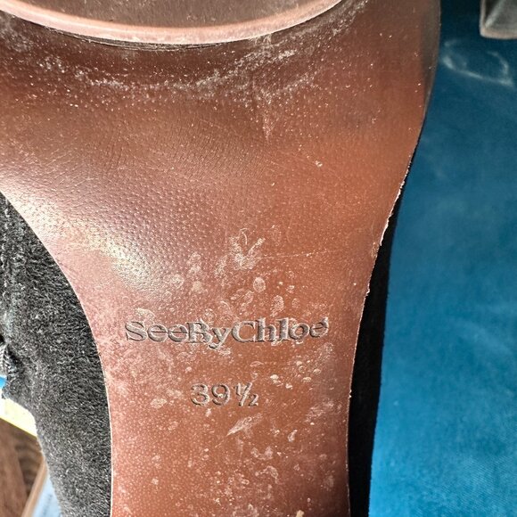 See By Chloé Black Military-Style Mid-Calf Boots with Bows - Picture 5 of 6